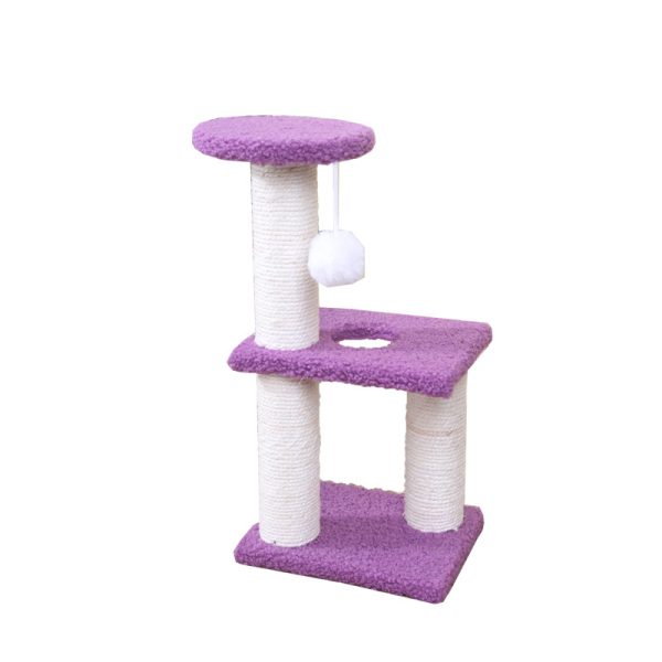 Kleine Kratzbäume, Dreischichtiger Katzenkletterrahmen, Sisal Katzenkratzbaum mit weichem Plüsch & Ball für kleine Katzen