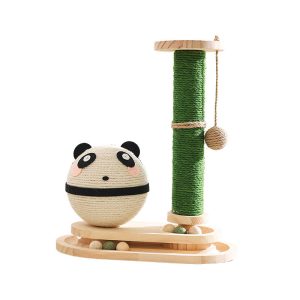 Katzen Kratzbaum, Kratzball für Katzen in Pandaform mit Doppelschicht Cat-Drehteller, für glückliche Katzen & Stress abbauen