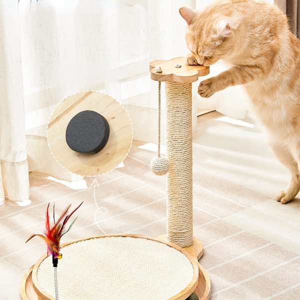 Kratzbaum Stabil, Katzenbaum für Vielseitigen Spielspaß mit Sisal & Spielzeug, Cat-Drehteller für glückliche Katzen – Bild 5