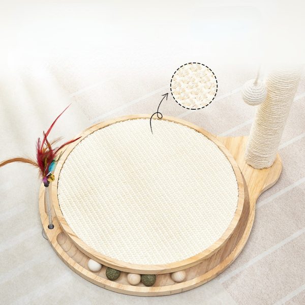 Kratzbaum Stabil, Katzenbaum für Vielseitigen Spielspaß mit Sisal & Spielzeug, Cat-Drehteller für glückliche Katzen – Bild 4