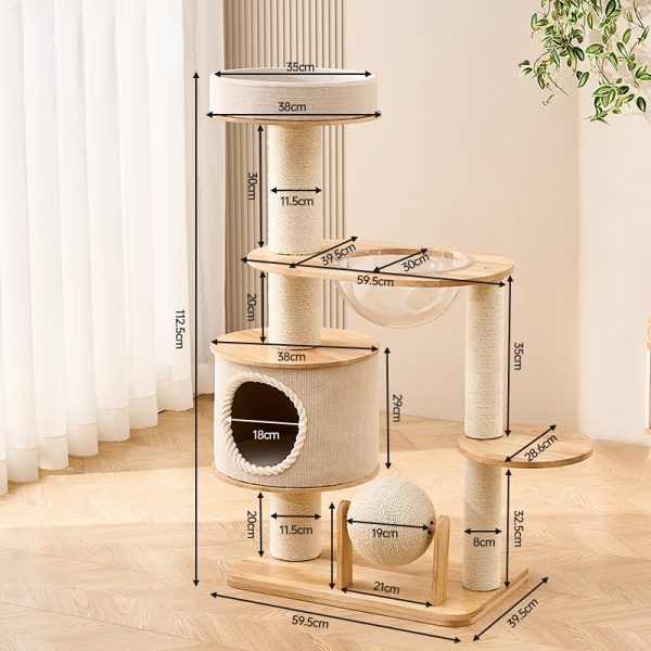 Kratzbaum für große Katzen, Multifunktionaler Katzenbaum mit integriertem Katzenhaus, zum Krallenwetzen & Ausruhen – Bild 2
