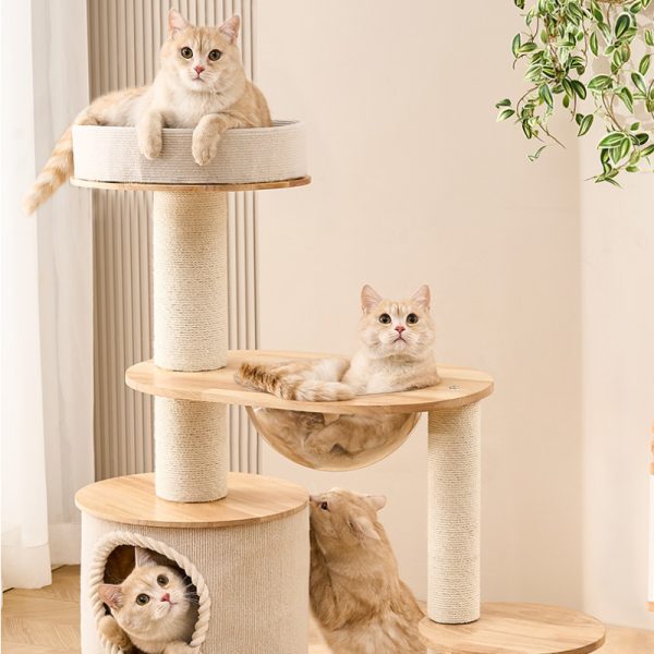 Kratzbaum für große Katzen, Multifunktionaler Katzenbaum mit integriertem Katzenhaus, zum Krallenwetzen & Ausruhen – Bild 3