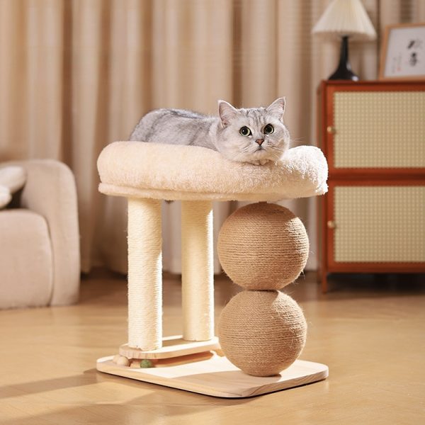 Katzenkratzbaum mit Katzenkratzball, Sisal-Kratzsäule und Spielzeugen, Plüsch-Katzenbett, perfekte Spielplatz für Katze – Bild 4
