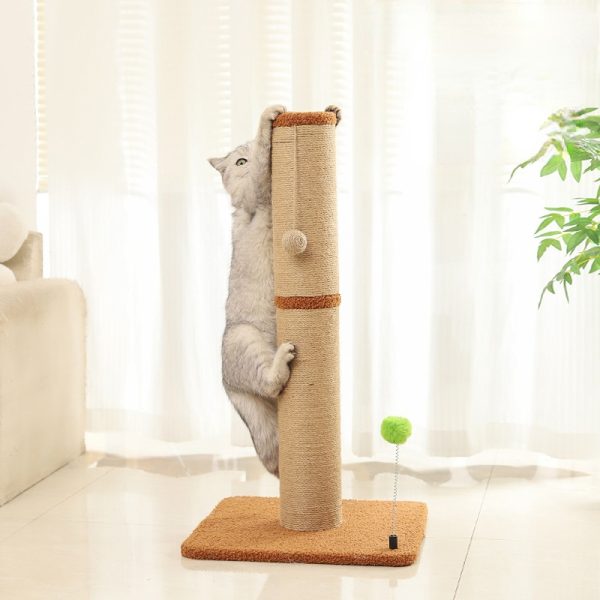 Kratzbäume für Katzen, Kratzbaum Braun, Zwei Höhenstile, Großer & stabiler Standfuß, mit Plüschball-Katzenangel, Endloser Spaß – Bild 4