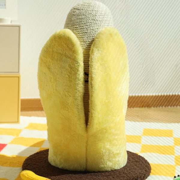 Kratzbaum Modern, Bananenform Sisal-Katzenkratzbaum, Bananenschale aus Plüsch, Aufmachbar, Realistisch & interessant – Bild 5