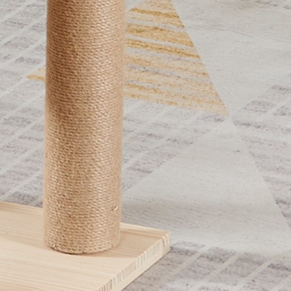 Katzenbaum Holz, Mehrstufiger Kratzbaum aus hochwertigem Holz,  gemütlichem Katzenhaus & -höhlen, für Spiel und Entspannung – Bild 3