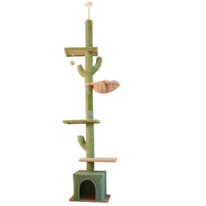 Katzen Baum, Cactus Katzenbaum Basis- & Luxusmodelle mit Katzenbett und Klettermöglichkeiten für aktive Katzen