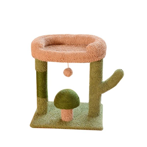 Katzen Baum, Cactus Sisal-Katzenbaum mit  Katzenbett, Pilzform Katzenkratzball, Schlafen für große Katzen & Krallenschleifen
