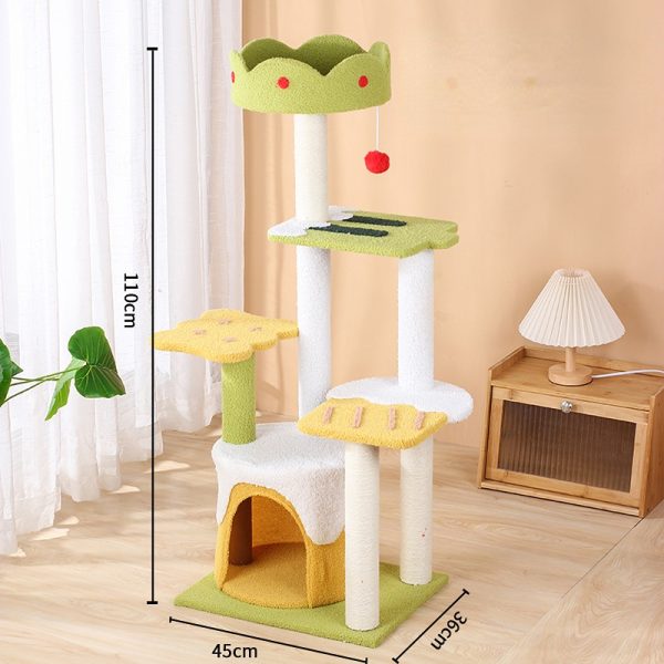 Katzenbaum groß, Eiscreme-Form Kletterbaum mit mehreren Ebenen, Katzenhöhle & Katzenbett für aktives Spielen und Entspannen – Bild 2