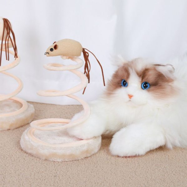 Katze Spielzeug, Interaktives Spiralspielzeug in drei Varianten erhältlich: Maus, Fisch und Ball, Fördert Jagdinstinkt Ihrer Katz (1 Stück) – Bild 6