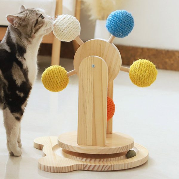 Spielzeug Katze, Holzspielzeug für Katzen mit drehbarem Design, Riesenrad, Fokus auf die Gesundheit und den Spaß der Katze – Bild 4