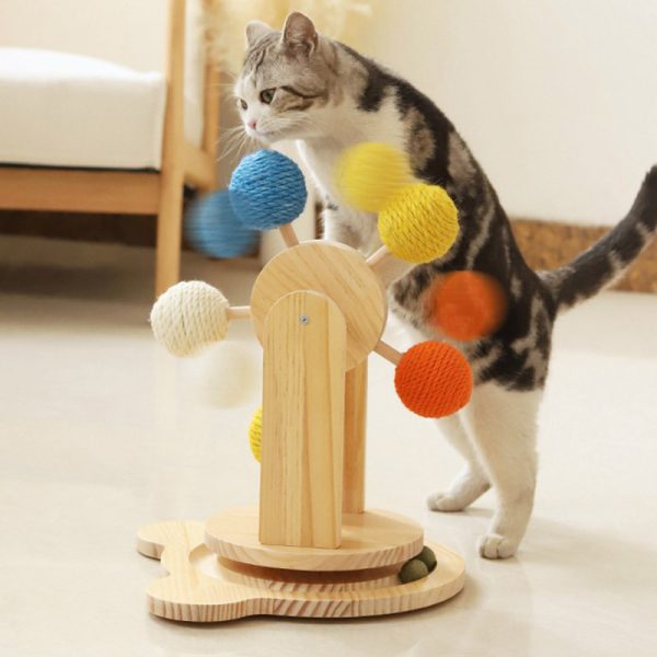 Spielzeug Katze, Holzspielzeug für Katzen mit drehbarem Design, Riesenrad, Fokus auf die Gesundheit und den Spaß der Katze – Bild 3
