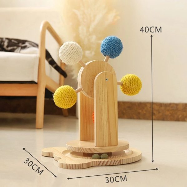 Spielzeug Katze, Holzspielzeug für Katzen mit drehbarem Design, Riesenrad, Fokus auf die Gesundheit und den Spaß der Katze – Bild 2