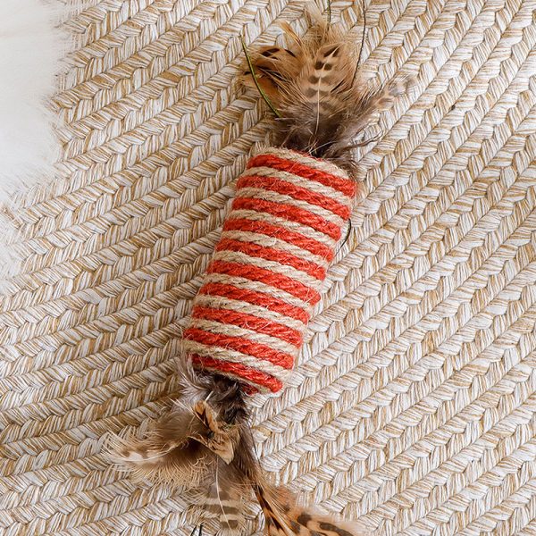 Katze Spielzeug, Candy Form, Interaktives und Geräuschmachendes, Hergestellt aus Sisal und Federn – Bild 2