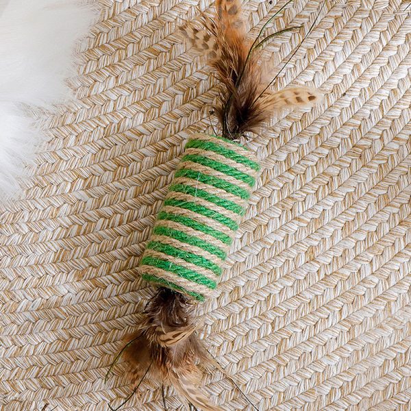 Katze Spielzeug, Candy Form, Interaktives und Geräuschmachendes, Hergestellt aus Sisal und Federn – Bild 5