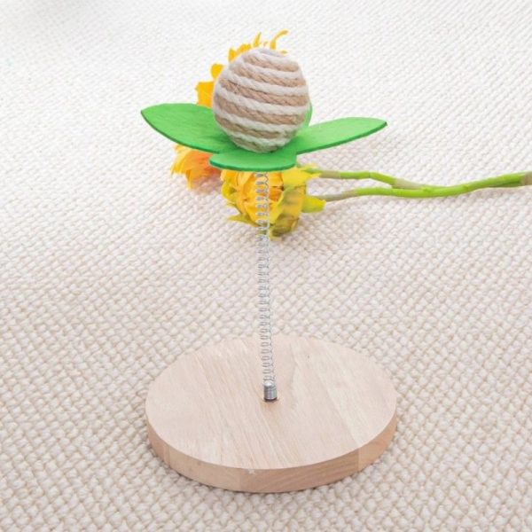 Katzen Spielzeug, Federnde Spielangel mit Spielball, langlebig & robust, stabiler Standfuß für aktiven Spielspaß, bunte Farben – Bild 2