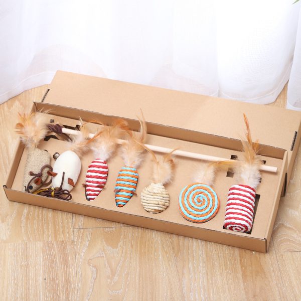 Katze Spielzeug, 7-teiliges Katzenspielzeug Geschenkset, Interaktives Spielzeug für Katzen zum Spielen, Beschäftigung und Bewegung – Bild 2