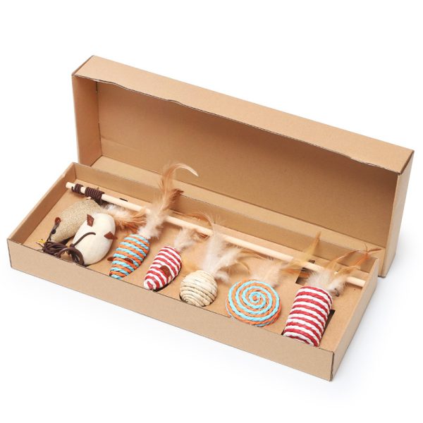 Katze Spielzeug, 7-teiliges Katzenspielzeug Geschenkset, Interaktives Spielzeug für Katzen zum Spielen, Beschäftigung und Bewegung