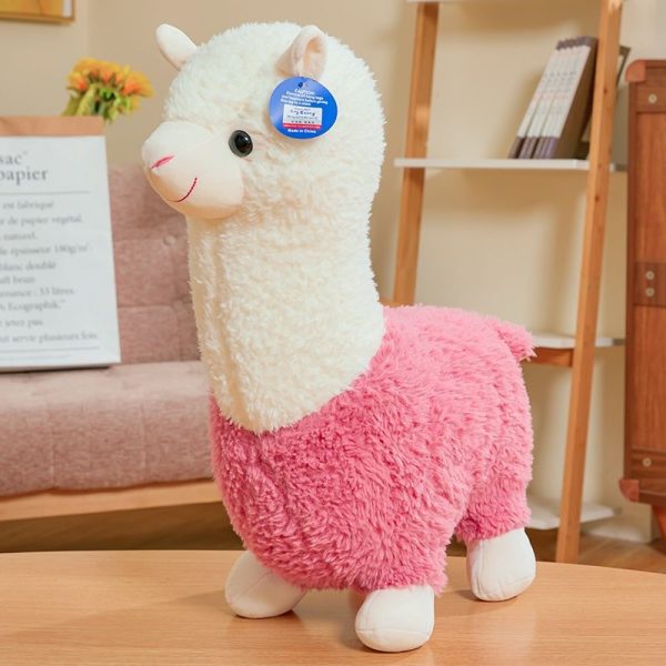 Kuscheltier für Katze, Kuscheltier Schlafen, Weiches Alpaka-Plüschspielzeug für süße Träume und viel Spaß, Höhe 28cm – Bild 2