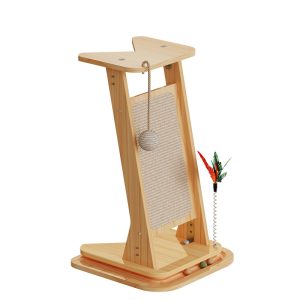 Kratzbrett Katze, Ecke Holz Stehendes Sisal Katzenkratzbrett für Schützen Sie Ihre Möbel, Zwei Stile verfügbar, Katze Viel Spaß
