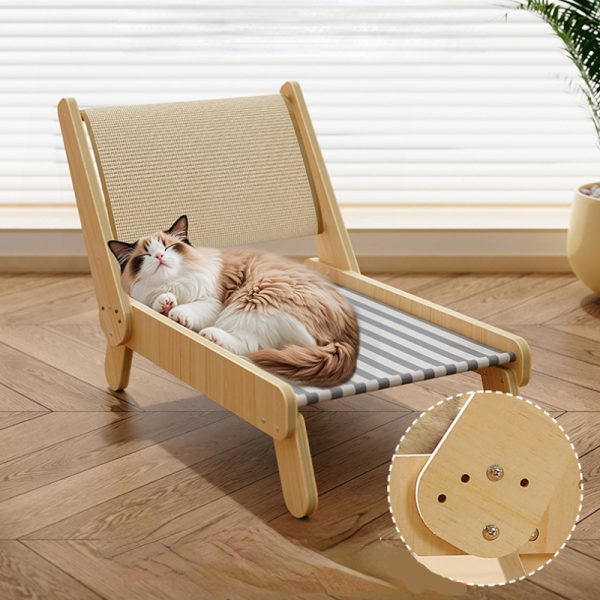 Katzenbett, Verstellbare Sisal-Katzenliege, Atmungsaktive Hängematte, kratzmöbel katze, 52x32x39 cm, Spielen & Schlafen – Bild 3