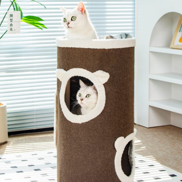 Kratztonne, Braun Sisaleimer, kratzbrett & Katzenbett, langlebige, platzsparendes Design für Mehrkatzenhaushalte – Bild 6
