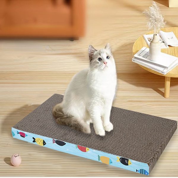 Katzen Kratzpappe, Knochenform Kratzbrett für Katzen aus Strapazierfähiges Wellpapier, ideal zum Krallenwetzen, 44x21x5 cm – Bild 2