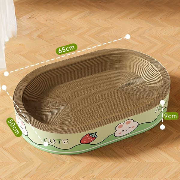 Katzenbett, Stabil & langlebig Kratzbrett, süßem Hasenmotiv  für entspannte Katzenmomente, Maximale Kapazität - 15 kg Katze – Bild 4
