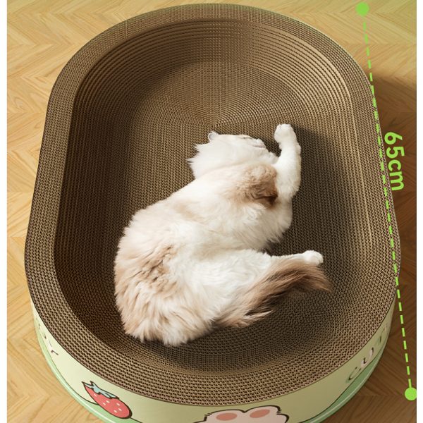 Katzenbett, Stabil & langlebig Kratzbrett, süßem Hasenmotiv  für entspannte Katzenmomente, Maximale Kapazität - 15 kg Katze – Bild 5