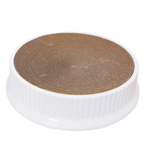 Kratzbrett, Auswechselbarer Kratzbrett aus Wellpappe, Katzenbett Doppelschicht Waschbar & abnehmbares, Drei Farben, 49x49x11 cm