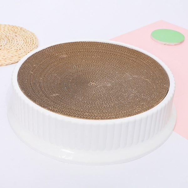 Kratzbrett, Auswechselbarer Kratzbrett aus Wellpappe, Katzenbett Doppelschicht Waschbar & abnehmbares, Drei Farben, 49x49x11 cm – Bild 2