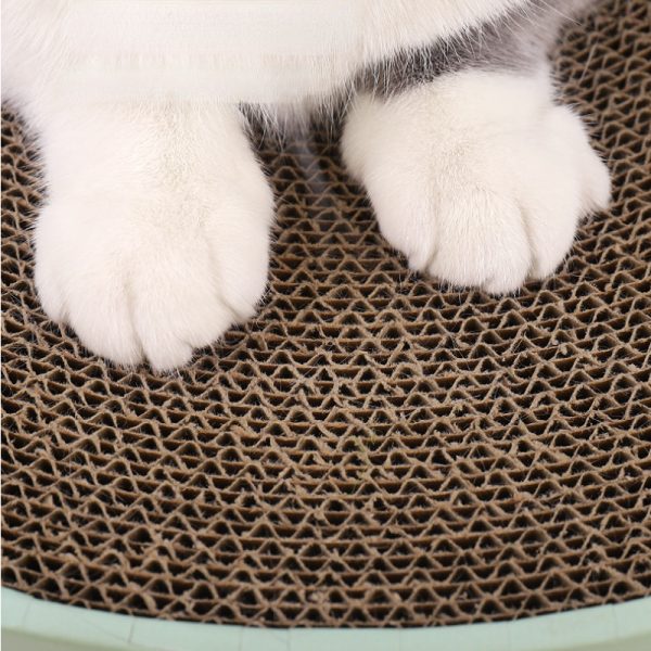 Katzenbett, Kaktusmuster kratzbrett katze in Grün & Rosa aus Wellpappen, für Katzen bis 10 kg,  zum Kratzen und Entspannen – Bild 6