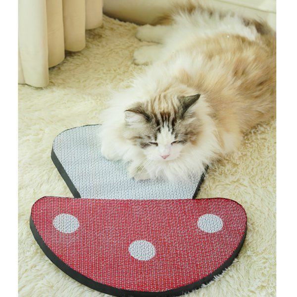 Kratzbrett für Katzen, roten Pilz Paste Wand Design, Dehnbar Kratzen, Kratzmatte aus Wellenpappe, Kratzsicher & langlebig – Bild 5