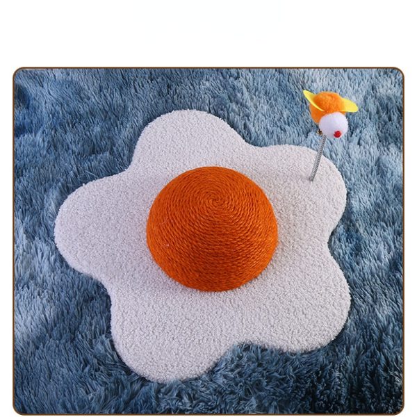 Katzen Kratzpappe, Kratzbrett, Sisal Dreidimensionale Blumen mit Katzenangel, 45x45x18 cm, zur Beschäftigung & Krallenpflege – Bild 3