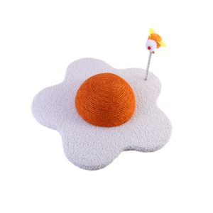 Katzen Kratzpappe, Kratzbrett, Sisal Dreidimensionale Blumen mit Katzenangel, 45x45x18 cm, zur Beschäftigung & Krallenpflege