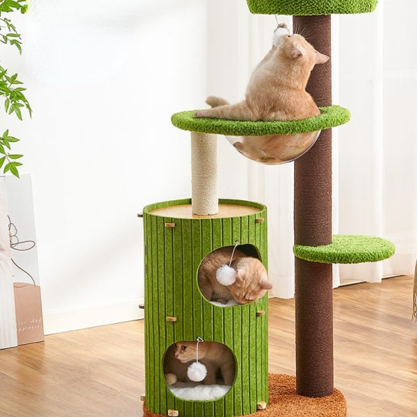 Katzenbaum Groß, Gefühlt Katzenhaus & Sisal Kratzsäule, Lebendige Farben, Mehrere Katzen, Ideal für Spiel und Entspannung – Bild 8