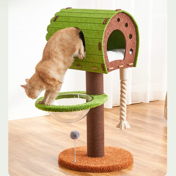 Katzenbaum Groß, Gefühlt Katzenhaus & Sisal Kratzsäule, Lebendige Farben, Mehrere Katzen, Ideal für Spiel und Entspannung – Bild 6