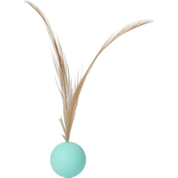 Katzen Spielzeug, Elastischen Katzenball aus Silikon mit Federn, Drei Farben eingestellt, für Spaß und Unterhaltung Ihrer Katze