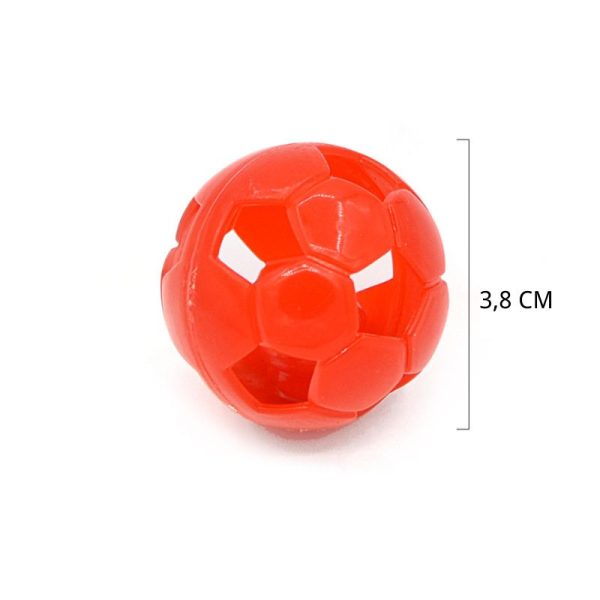 Spielzeug Katze, Katzenball in Fußball-Design mit integriertem Glöckchen im hohlen Inneren, Durchmesser 3,8 cm, Farbe zufällig (1 Stück) – Bild 2