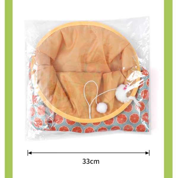 Katzentunnel für Katzen, Katzen Rascheltunnel, Katzenbohrer Tasche mit Tiermotiven & Plüschmaus, für Mehrkatzenhaushalte – Bild 5