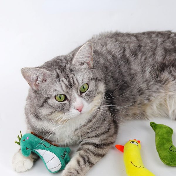 Katze Kuscheltier für Katzen, Plüschspielzeug mit Katzenminze, interaktive Spielzeuge für Katzen mit verschiedenen Tierform – Bild 4