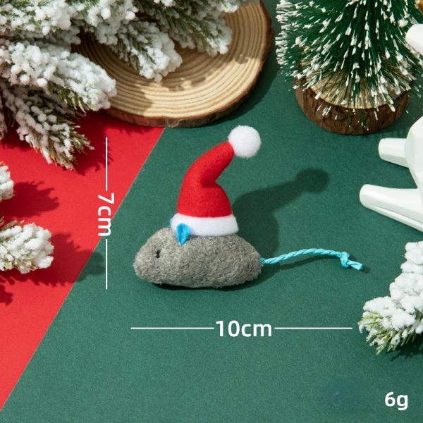 Kuscheltier für Katze, Katzenspielzeug Weihnachts Maus mit Katzenminze, Interaktives Unterhaltungsspielzeug (5 Stück) – Bild 4