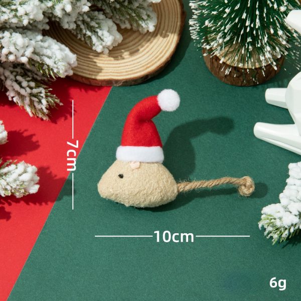 Kuscheltier für Katze, Katzenspielzeug Weihnachts Maus mit Katzenminze, Interaktives Unterhaltungsspielzeug (5 Stück) – Bild 3
