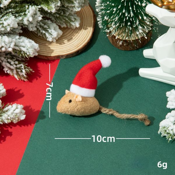 Kuscheltier für Katze, Katzenspielzeug Weihnachts Maus mit Katzenminze, Interaktives Unterhaltungsspielzeug (5 Stück) – Bild 2