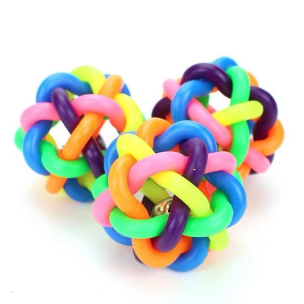 Katzenspielzeug, Interaktive 9 cm Buntes Hohl Katzenball Eingebaute Klingel für alle Katzenliebhaber & Spielen – Bild 2
