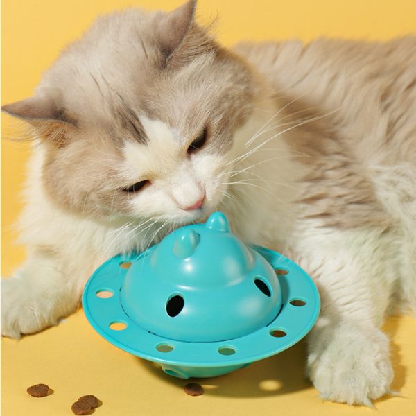 Intelligenzspielzeug Katze, Fliegende Scheibenform, Futterspielzeug für Katzen, Leckereien verteilen im Spiel, Drei Farben – Bild 8