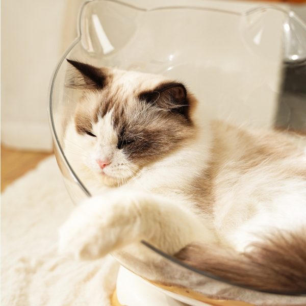 Katzen Spielzeug, Katzen Drehscheibe, PET-Raumkapsel-Halbkugelform Katzenbett, Groß und klein, Spielen & Schlafen in einem – Bild 6