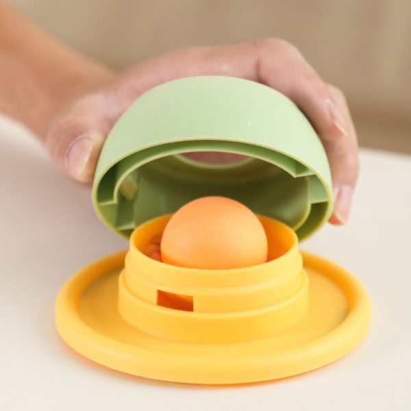 Intelligenzspielzeug Katze, Leckball Slow Food Spielzeug für Kippschutz, Zahnreinigung Katzenspielzeug in Grau, Grün & Gelb – Bild 5