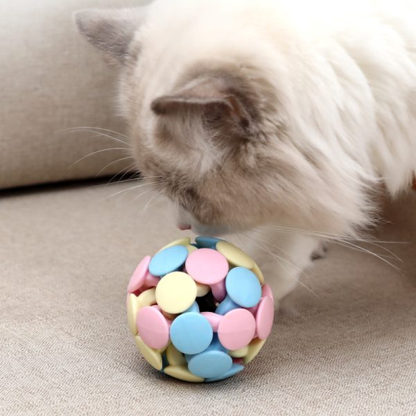 Katzen Spielzeug, Katzenball, Makaron-Drei-Farben-Glockenbälle Bälle, 6,5 cm & 7,5 cm Zwei Durchmesser, Entspannung für Katzen – Bild 4