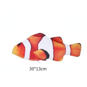Katze Kuscheltier, Weiches Clownfisch-Spielzeug mit Katzenminze, Zipper für einfache Reinigung, Ideal für verspielte Katzen